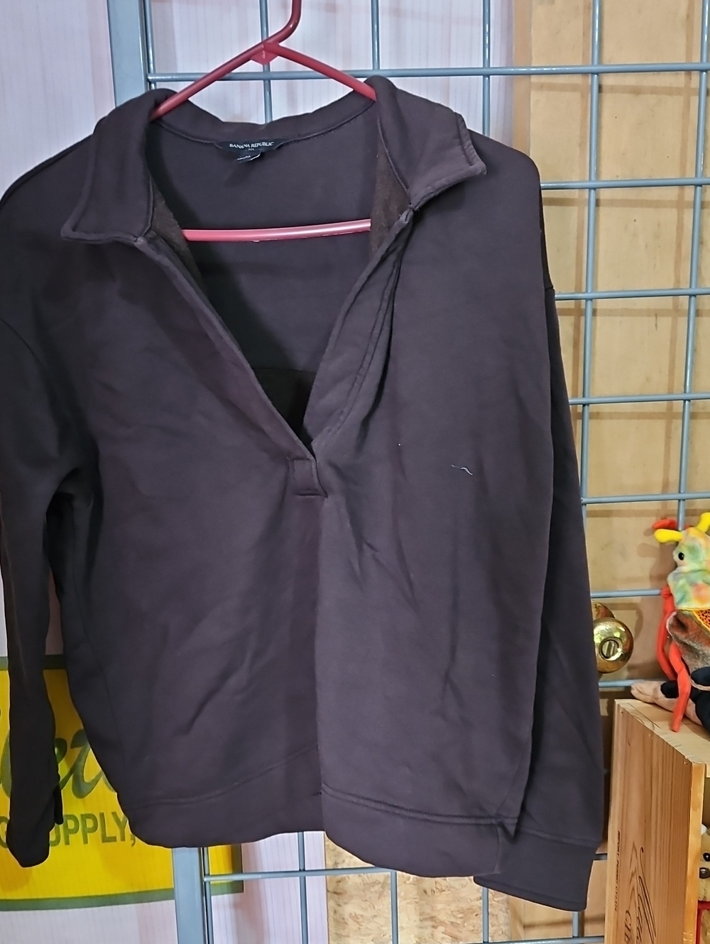 Banana Republic Brown Crewneck Fleece Jacket